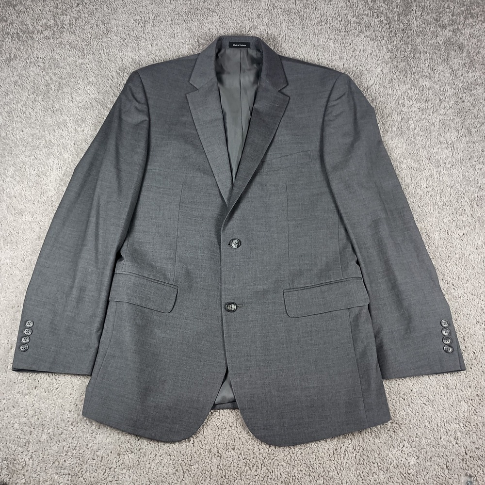 Pronto Uomo Blazer 42 Long Mens Gray Wool Blend Two Button Blazer - Picture 2 of 16